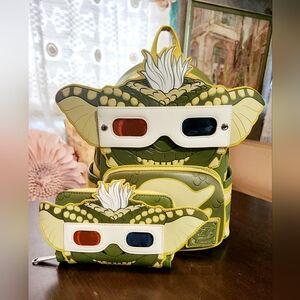 Loungefly Gremlins Stripe Cosplay Glow in the Dark Mini Backpack and Wallet